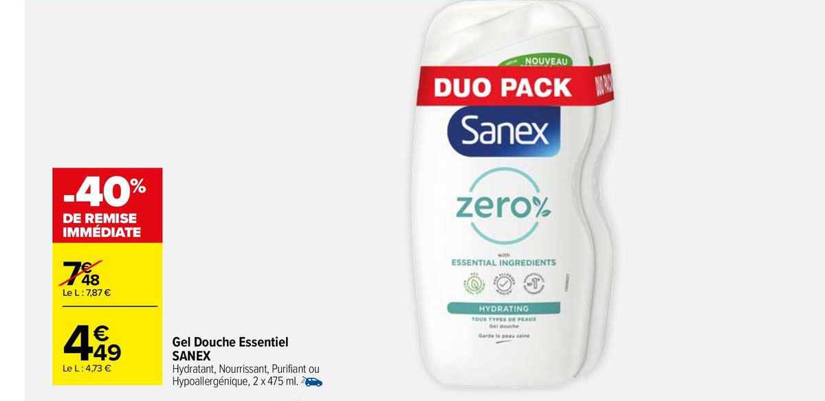 Gel Douche Essentiel Sanex