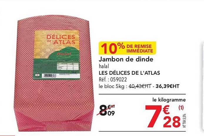 jambon de dinde halal les délices de l'atlas