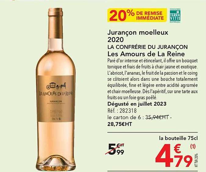 jurançon moelleux 2020 la confrérie du jurançon les amours de la reine