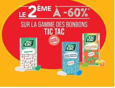 la gamme des bonbons tic tac