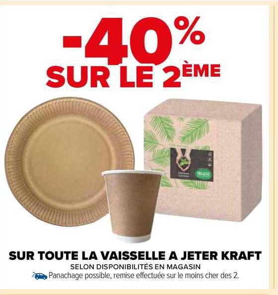 la vaisselle à jeter kraft