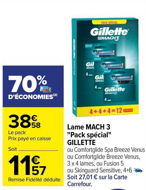 lame mach 3 "pack special" gillette