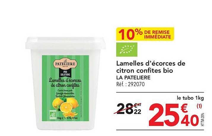 lamelles d'écorces de citron confites bio la patelière
