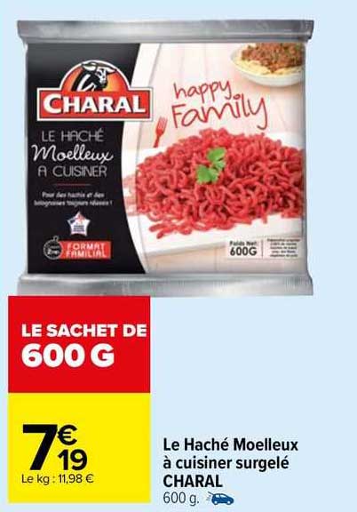 le haché moelleux à cuisiner surgelé charal