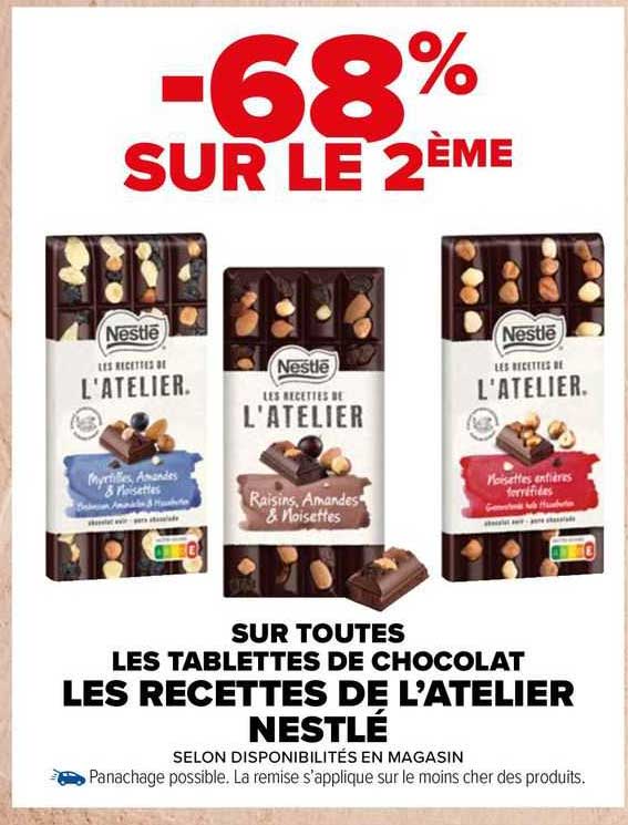 les tablettes de chocolat les recettes de l'atelier nestlé