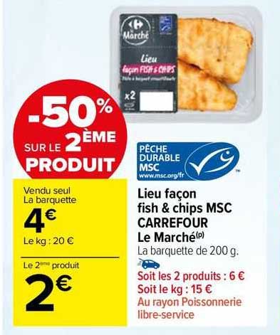 Lieu Façon Fish & Chips Msc Carrefour Le Marché