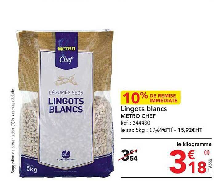lingots blancs metro chef