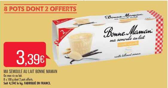 ma semoule au lait bonne maman