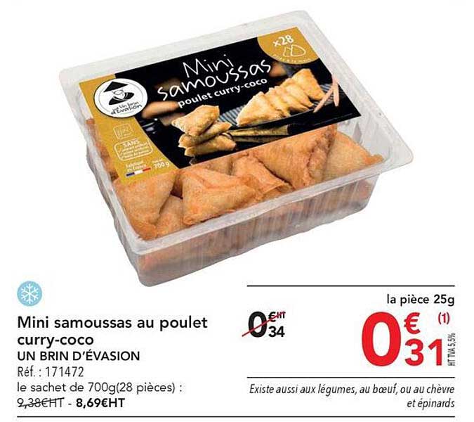 mini samoussas au poulet curry-coco un brin d'évasion