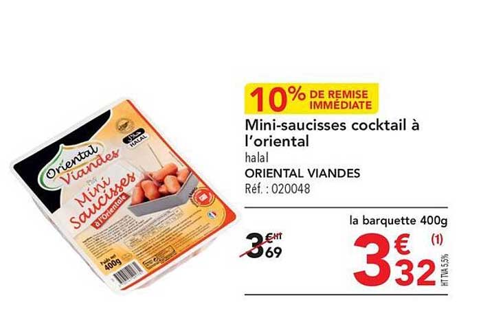 Mini-saucisses Cocktail à L'oriental Halal Oriental Viandes