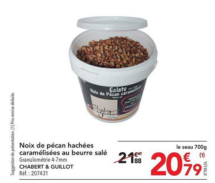 noix de pécan hachées caramélisées au beurre salé chabert & guillot