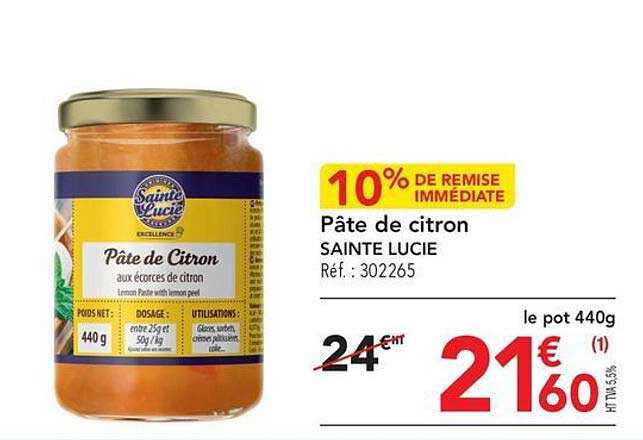 pâte de citron sainte lucie
