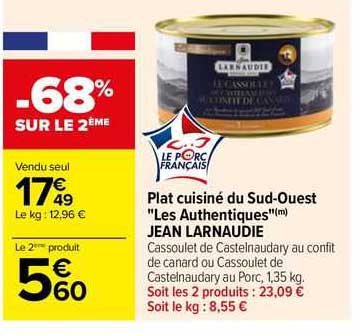 plat cuisiné du sud-ouest "les authentiques" jean larnaudie