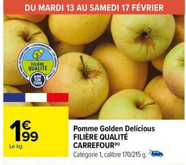 pomme golden delicious filière qualité carrefour