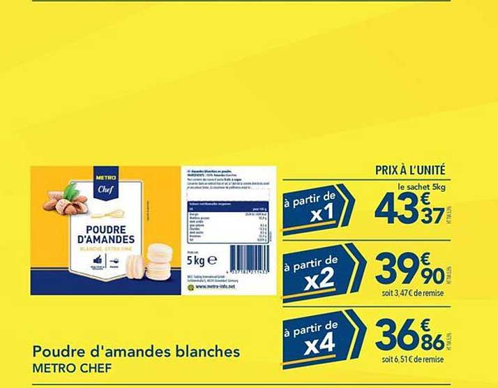 poudre d'amandes blanches metro chef