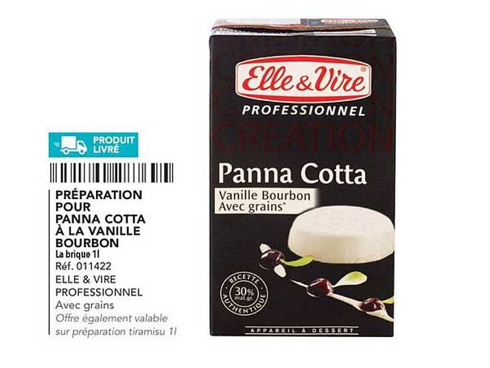 Préparation Pour Panna Cotta à La Vanille Bourbon Elle & Vire Professionnel