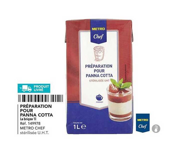 préparation pour panne cotta metro chef