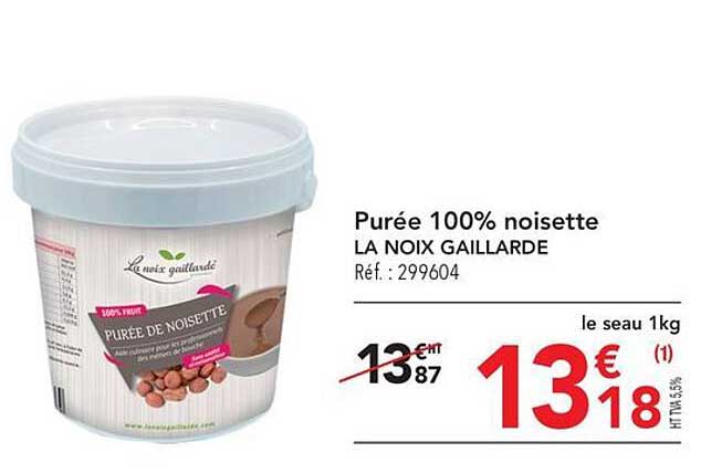 purée 100% noisette la noix gaillarde