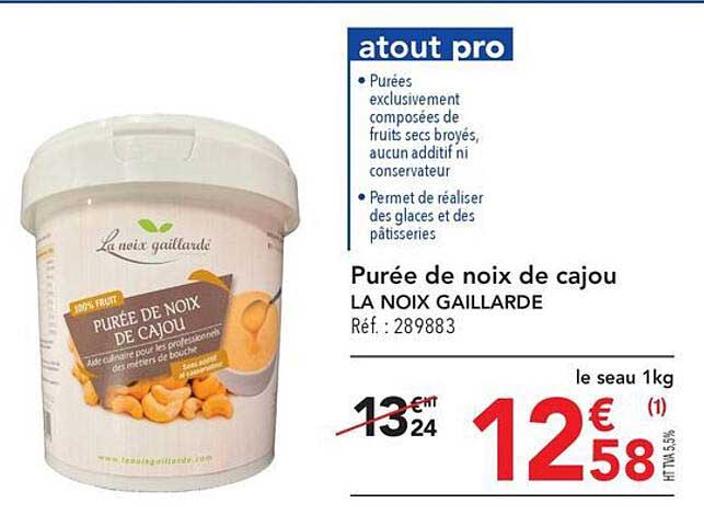 purée de noix de cajou la noix gaillarde
