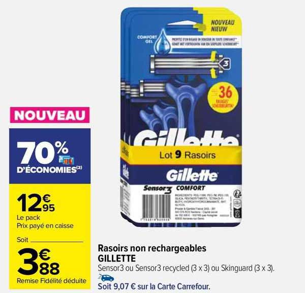 rasoirs non rechargeables gillette