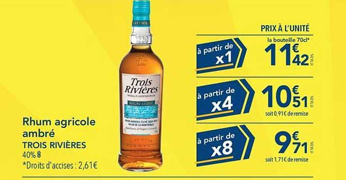 rhum agricole ambré trois rivières