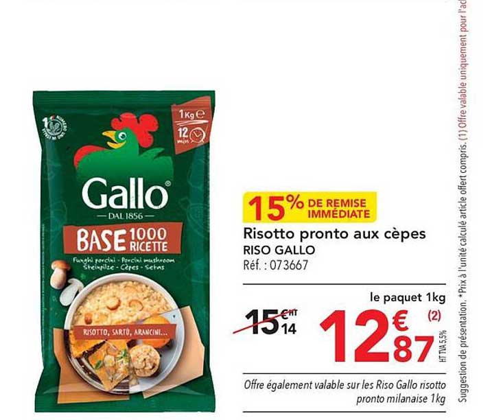 risotto pronto aux cèpes riso gallo