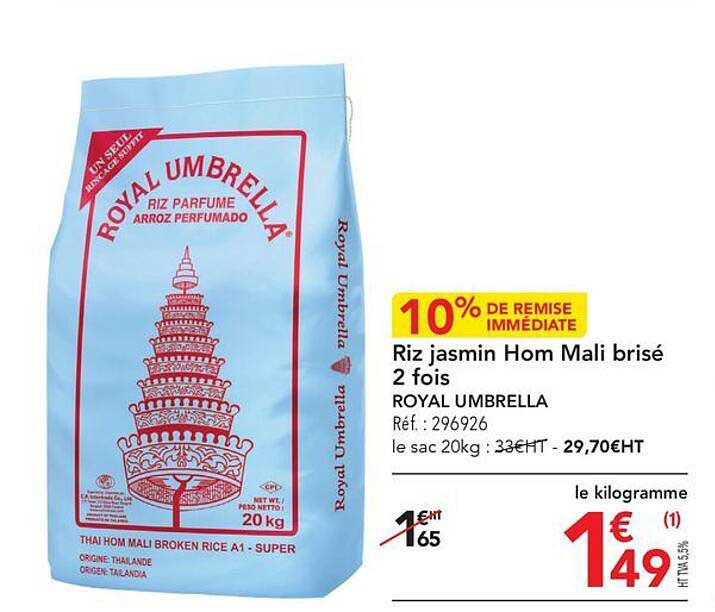 riz jasmin hom mali brisé 2 fois royal umbrella