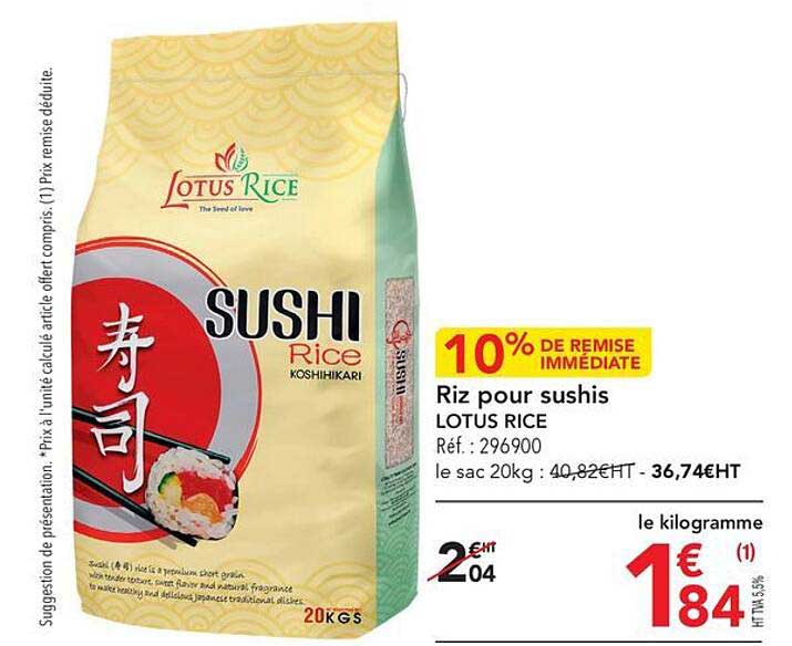 riz pour sushis lotus rice