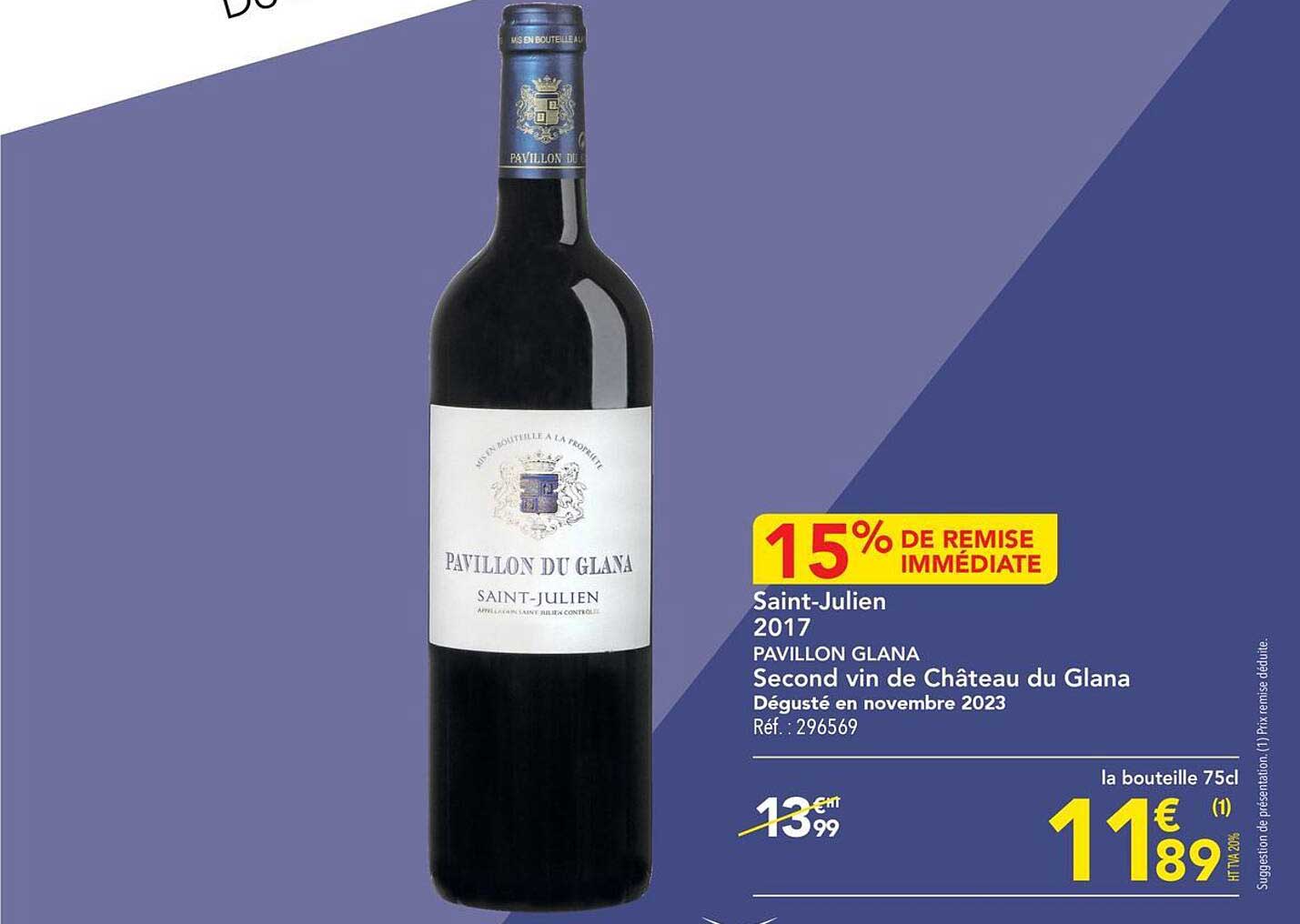 saint-julien 2017 pavillon glana second vin de château du glana