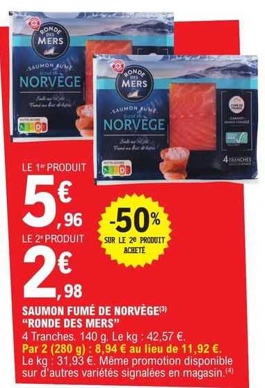 saumon fumé de norvège "ronde des mers"