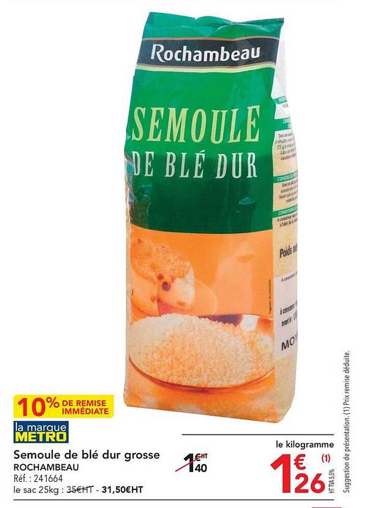 semoule de blé dur grosse rochambeau