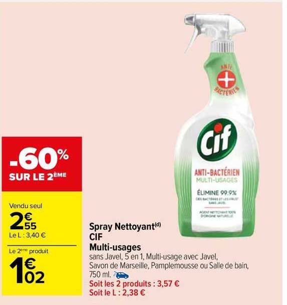 spray nettoyant cif multi-usages