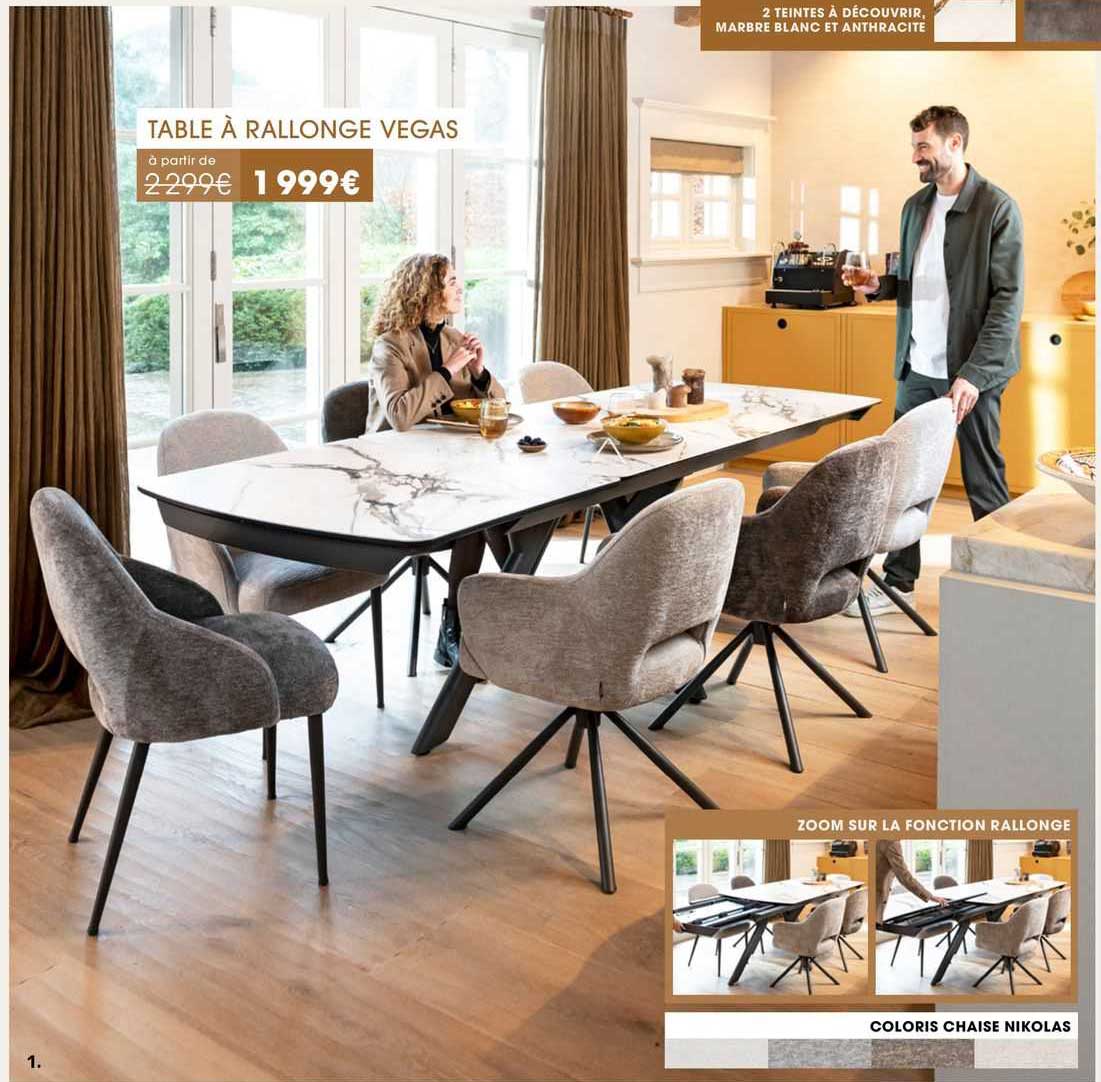 table à rallonge vegas