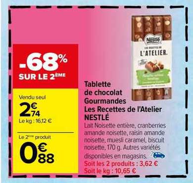 tablette de chocolat gourmandes les recettes de l'atelier nestlé