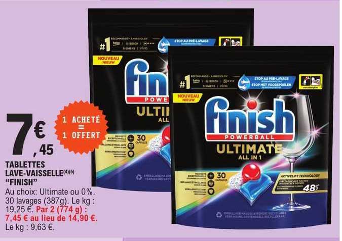 tablettes lave-vaisselle "finish"