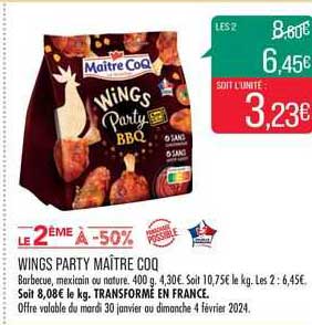 wings party maître coq