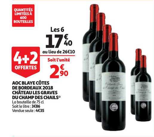 aoc blaye côtes de bordeaux 2018 château les graves du champ des chails