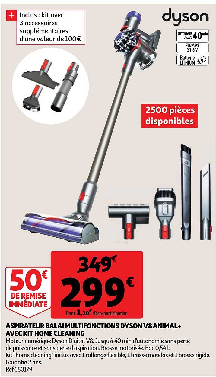 aspirateur balai multifonction dyson v8 animal+ avec kit home cleaning