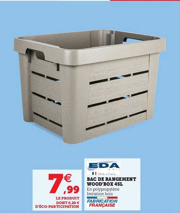 Bac De Rangement Wood'box 45l Eda