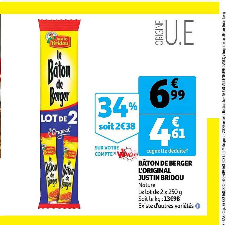 bâton de berger l'original justin bridou
