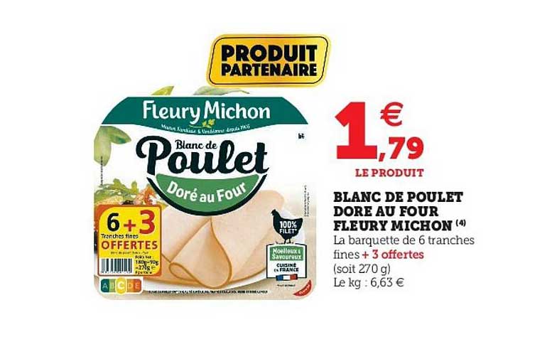 blanc de poulet doré au four fleury michon