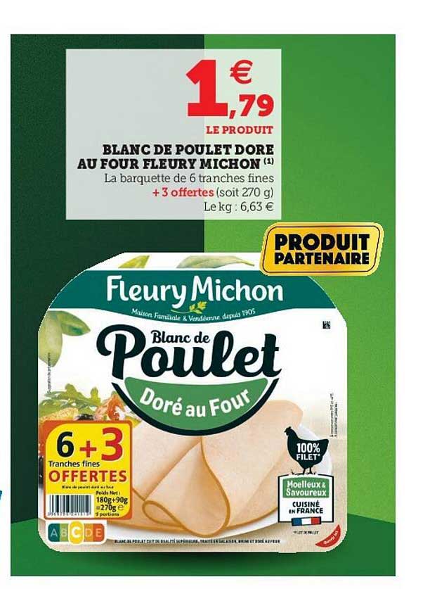 blanc de poulet doré au four fleury michon