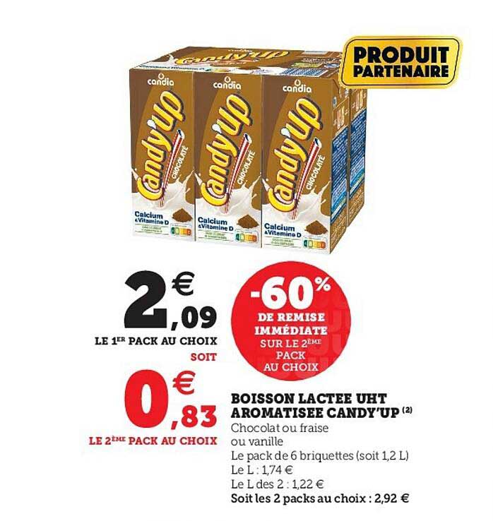 boisson lactée uht aromatisée candy'up candia