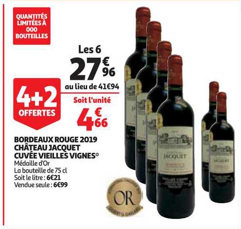 bordeaux rouge 2019 château jacquet cuvée vieilles vignes