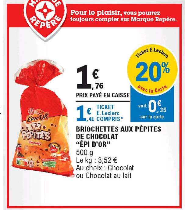briochettes aux pépites de chocolat "épi d'or"