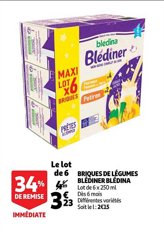 briques de légumes blédiner blédina