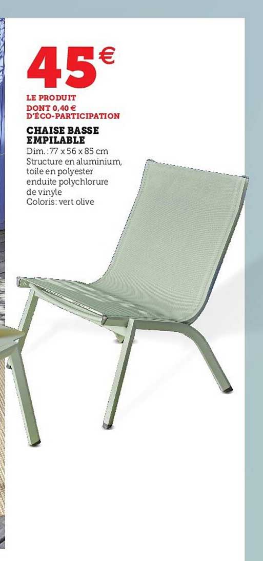 Chaise Basse Empilable