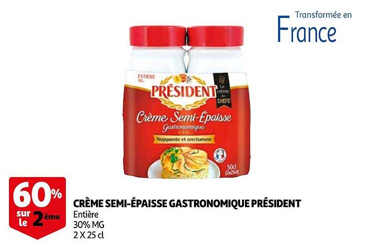 crème semi-épaisse gastronomique président