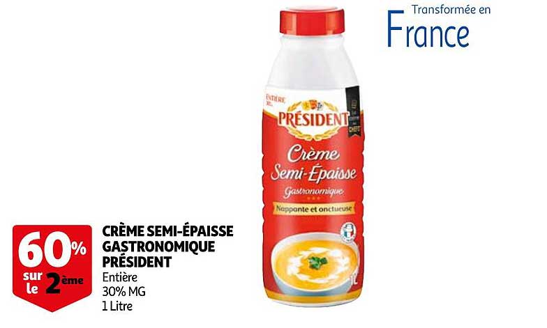 crème semi-épaisse gastronomique président