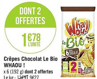 Crêpes Chocolat Le Bio Whaou !